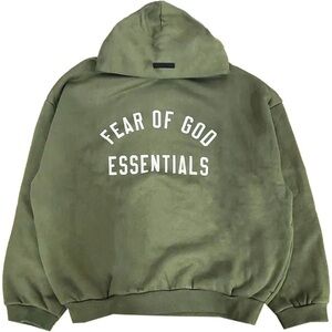 Fear of God Essentials Green Hoodie
